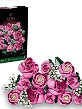 Lego Pink Roses Wall Bouquet Art Décal